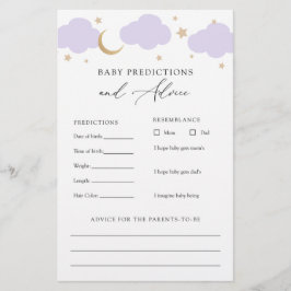 Over the Moon Baby Advice and Predictions Card