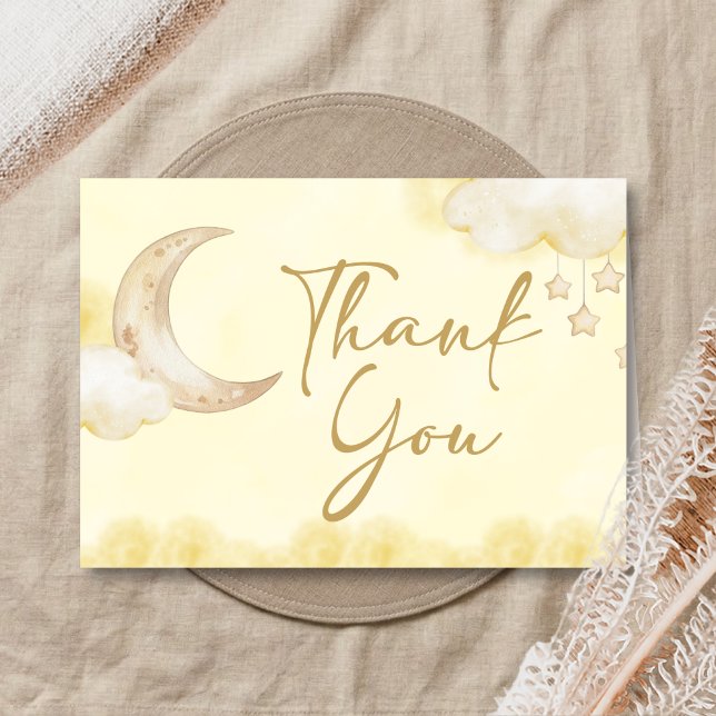 Over the Moon Baby Shower  Dankeskarte (Over the Moon Baby Shower Thank you Card)
