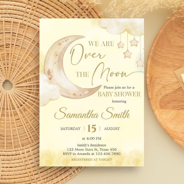 Over the Moon Baby Shower  Einladung (Over the Moon Baby Shower Invitation)