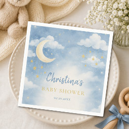 Over the Moon Baby Shower Serviette