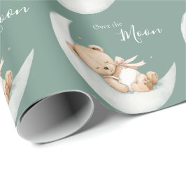 Over the Moon Bear Baby Shower Geschenkpapier