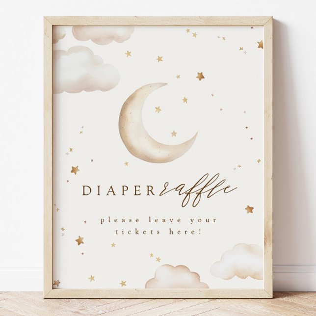 Over the Moon Diaper Raffle Sign Poster (Von Creator hochgeladen)