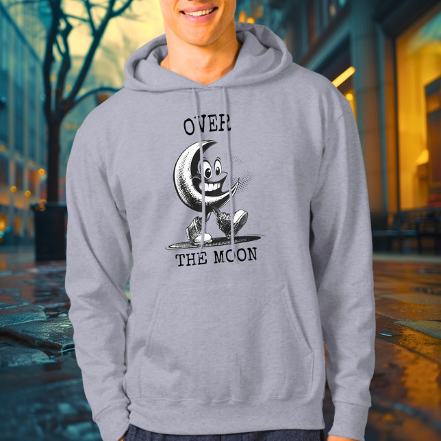 Over the Moon - Vintage Crescent Moon Hoodie (Von Creator hochgeladen)