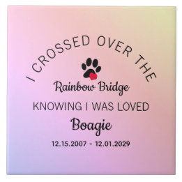 Over The Rainbow Bridge Custom Pet Memorial Fliese