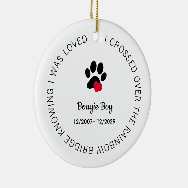 Over The Rainbow Bridge Personalized Pet Memorial Keramik Ornament (Rechts)