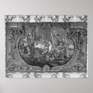 Overdoor Platte mit chinesischem Thema, c.1730 Poster