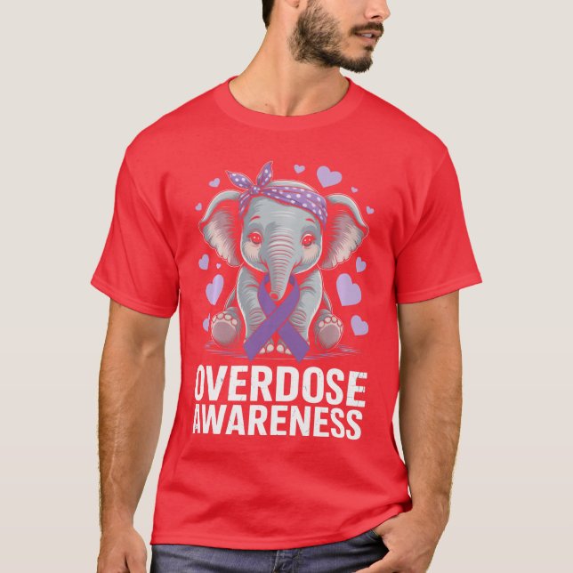 Overdose Awareness Cute Elephant Long Sleeve T-Shirt (Vorderseite)