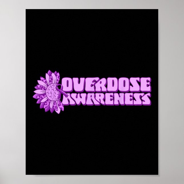 Overdose Awareness Purple Ribbon Drug Addiction 32 Poster (Vorne)