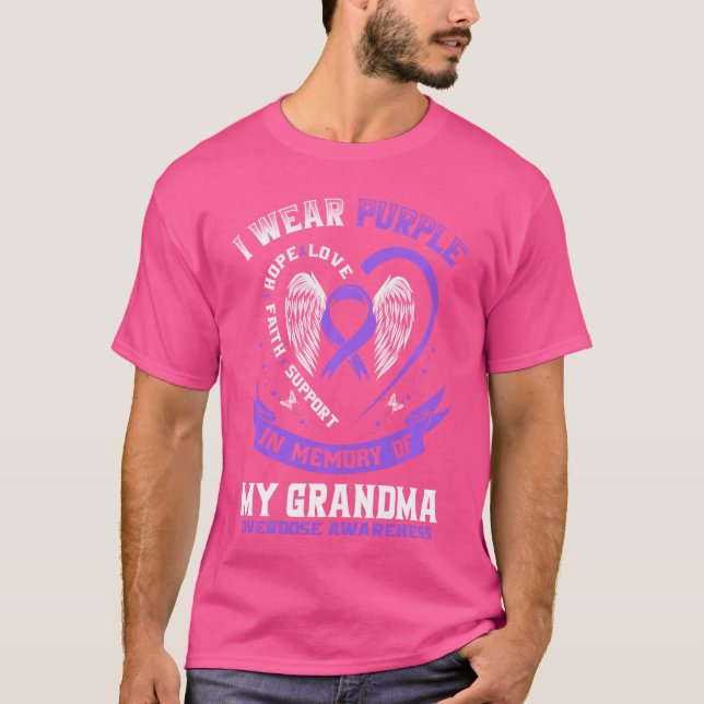 Overdose Awareness Shirt In Memory of Grandma Purp (Vorderseite)