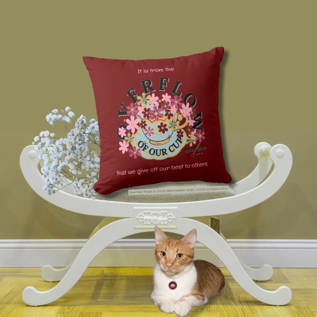 OVERFLOW Roter Kissen (Overflow Pillow and Charm in Red by Poet Adiela Akoo. Shop my store for more fab finds & gr8t gifts!)