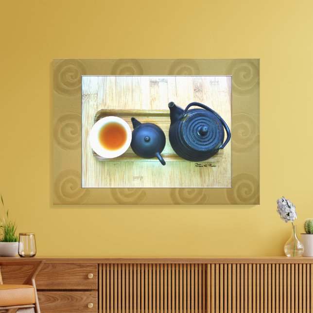 Overhead noch Leben Vintag Tee Einstellung Foto Leinwanddruck (Insitu (Wohnzimmer))