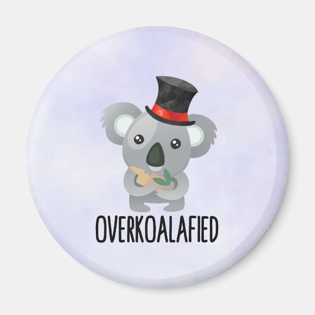 Overkoalafied Pun Niedlich Koala in Top Hat Magnet (Vorne)