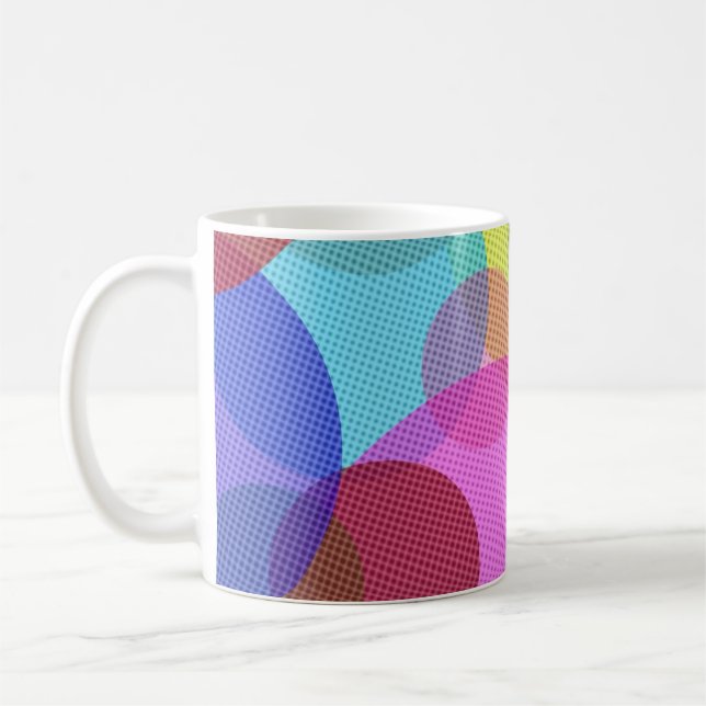 Overlapping Circles Colorful Abstract Art Kaffeetasse (Links)