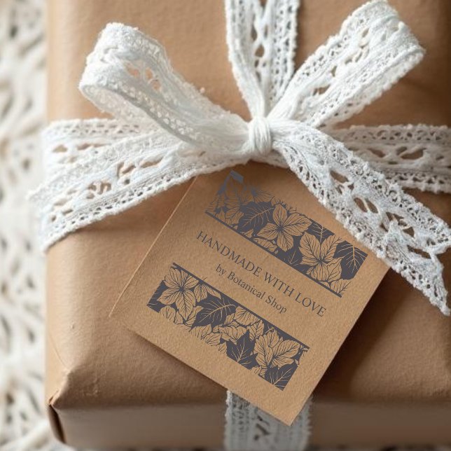 Overlapping Leaves Chic Nature Handmade Business Gummistempel (Overlapping Leaves Pattern for Elegant Nature Handmade Business Rubber Stamps.)