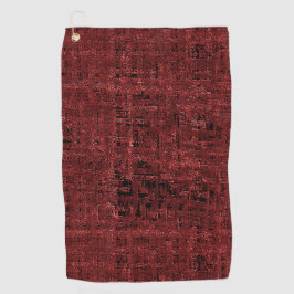 Overlapping red small  squares paint-drenched golfhandtuch