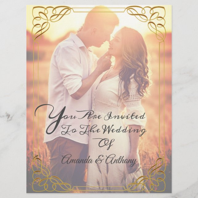 Overlay Foto Budget Hochzeitseinladung fl Flyer (Vorne)