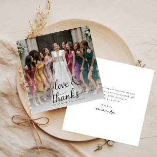 Overlay-Foto Love & Thanks Schrift Brautbad  Dankeskarte