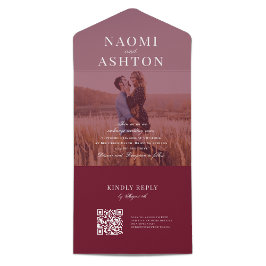 Overlay-Hochzeit mit Pinselstrich in einer Einladu All In One Einladung
