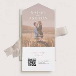 Overlay-Hochzeit mit Pinselstrich in einer Einladu All In One Einladung
