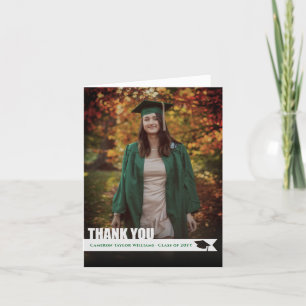 Overlay White Ribbon Graduation Cap Cutout Foto Dankeskarte