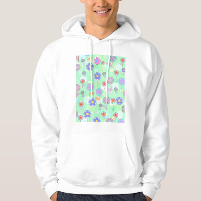 Overlayer Blumen Hoodie (Vorderseite)