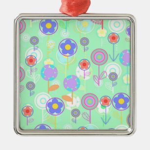 Overlayer Blumen Ornament Aus Metall