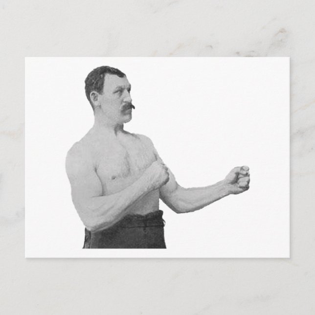 Overly Manly Man Meme Postkarte (Vorderseite)
