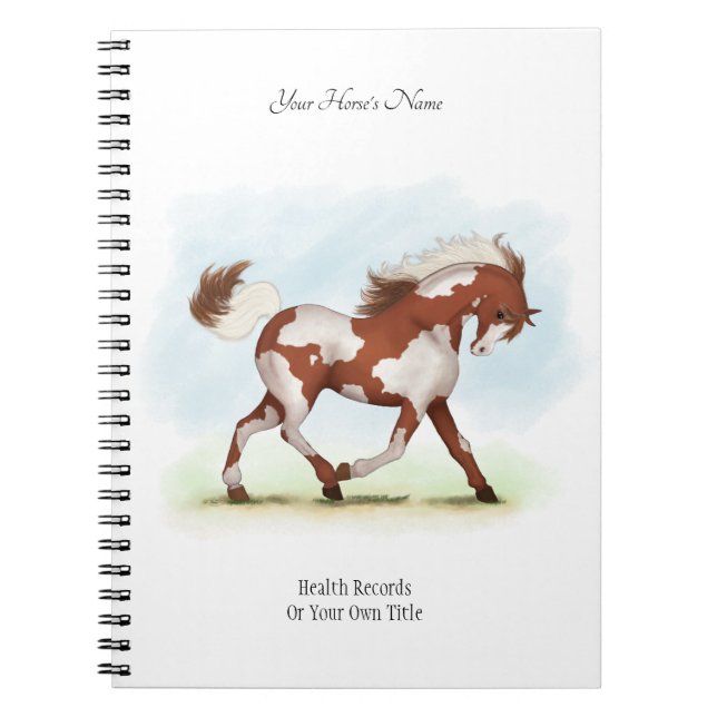 Overo Pinto Personalisiert Horse Owner's Journal Notizblock (Vorderseite)