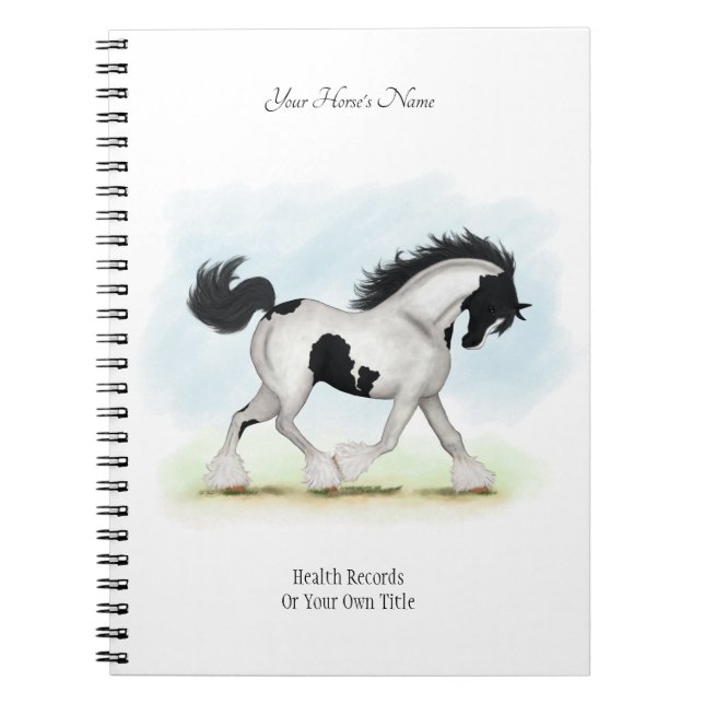 Overo Sinti und Roma Personalisiert Horse Owner's  Notizblock (Vorderseite)