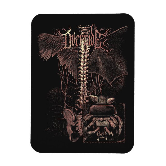 Override - Techno-Goth Streetwear Design Magnet (Vertikal)