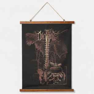 Override - Techno-Goth Streetwear Design Wandteppich Mit Holzrahmen