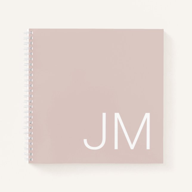Oversified Mit Monogramm Initials Pink Sketchbook Notizbuch (Vorderseite)