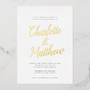 Oversified Name Kalligrafie Script Wedding REAL Folieneinladung
