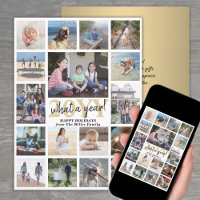 Oversifiziert Was für ein Jahr Foto Collage Gold u