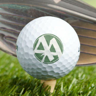 Oversifizierte Initialen in Weiß und Grün Golfball