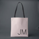 Oversifizierte Mit Monogramm Initialen Blush Pink  Tasche<br><div class="desc">Moderne Monografie. Schwarze Initialen auf einem soliden,  rosa Hintergrund hervorgehoben.</div>