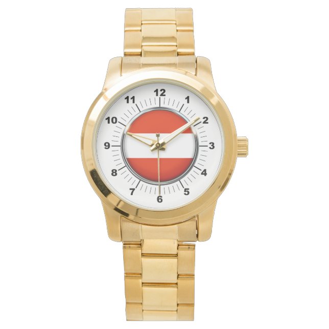 Oversized Gold Bracelet Watch - Frauen-Österreich- Armbanduhr (Vorderseite)