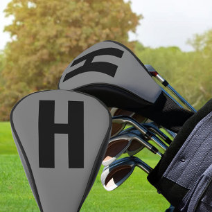 Oversized Initial Minimalistisch Gray und Black Golf Headcover