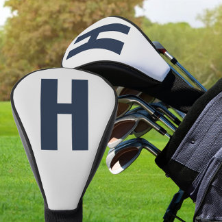 Oversized Initial Minimalistisch Silver Gray and B Golf Headcover
