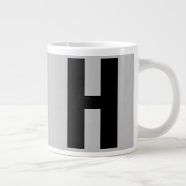Oversized Monogramm Initial in Grau und Schwarz Jumbo-Tasse