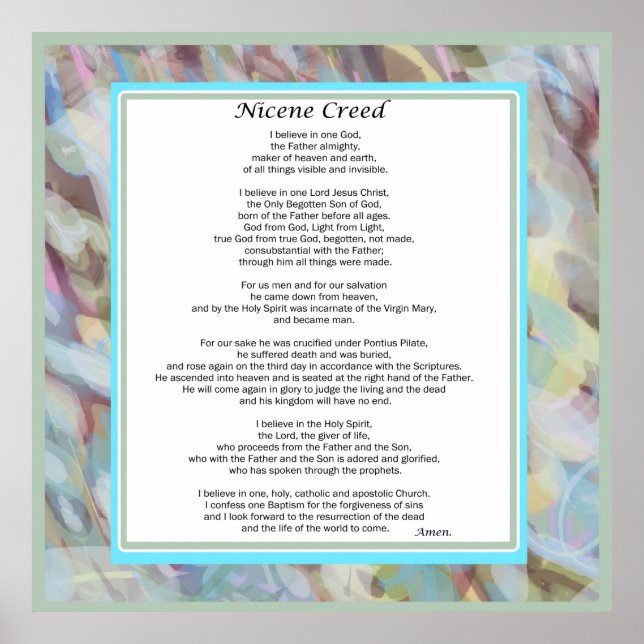 Oversized Poster Nicene Creed Multiple Size Avail (Vorne)