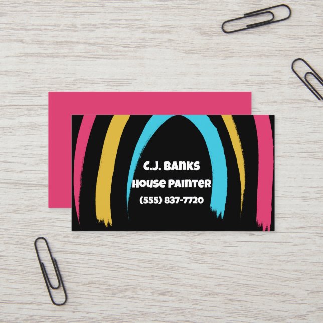 Oversized Rainbow Business Cards Visitenkarte (Vorderseite/Rückseite Beispiel)