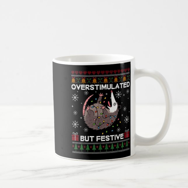 Overstimulated But Festive Ssum Christmas For Men  Kaffeetasse (Rechts)
