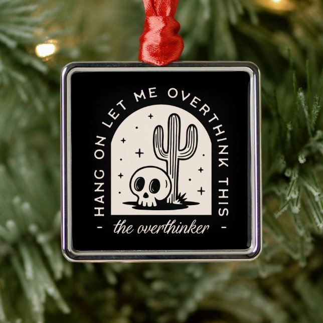 Overthinker Introvertierte dunkle Spaß mit schwarz Ornament Aus Metall (Baum)