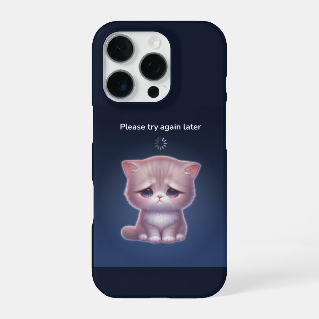Overthinking Cat Phone Case – Cute Aesthetic iPhone 16 Pro Hülle (Rückseite)
