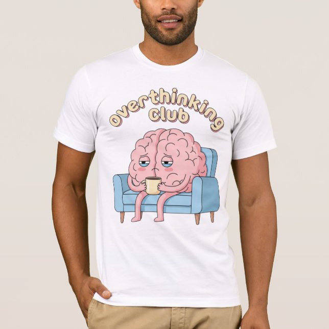 Overthinking Club – Minimalistisches lustiges Gehi T-Shirt (Vorderseite)