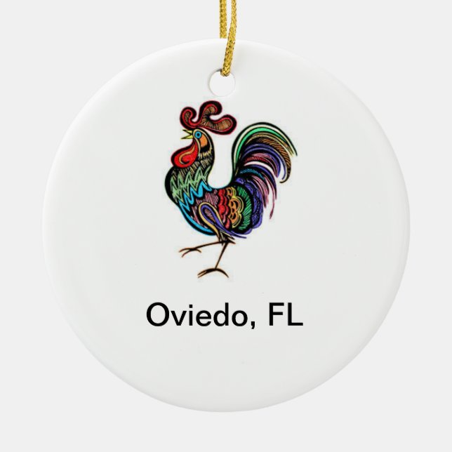 Oviedo-Huhn-runde Keramik-Verzierung Keramikornament (Vorne)