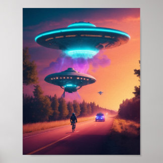 OVNI Espace Alien Affiches numériques et art mural