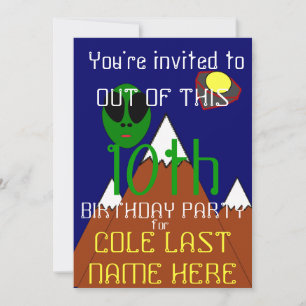 OVNI - Invitation d'anniversaire Alien