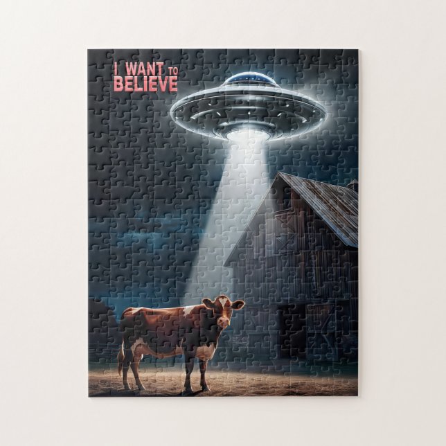 OVNI "Je veux croire" Puzzle - Alien Jigsaw (Vertical)